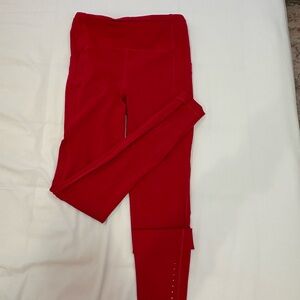 Red High-Waisted Leggings